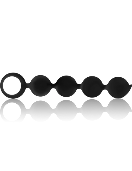 BLACKandSILVER - LENNON ANAL ROŽINIS 4 SILIKONINĖS RUTULIUKĖS 15 CM