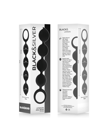 BLACKandSILVER - LENNON ANAL ROSARY 4 SILICONE SPHERES 15 CM