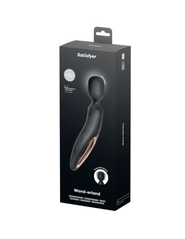 SATISFYER – vibruojantis masažuoklis „WAND ERLAND“, juodas
