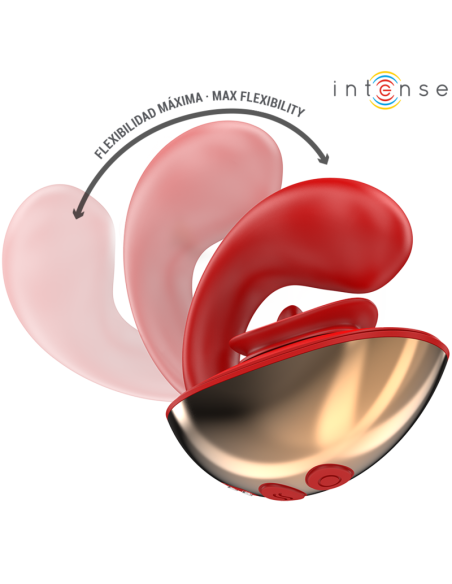 INTENSE - MARIAH VIBRATOR and STIMULATOR IN U SHAPE 10 VIBRATIONS RED