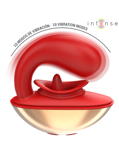 INTENSE - MARIAH VIBRATOR and STIMULATOR IN U SHAPE 10 VIBRATIONS RED