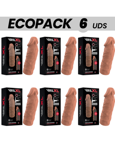 ECOPACK 6 VIENETAI - VIRILXL SKYSTO SILIKONINIO VARPOS ILGINIMO PRIEMONĖ V5 RUDOS SPALVOS