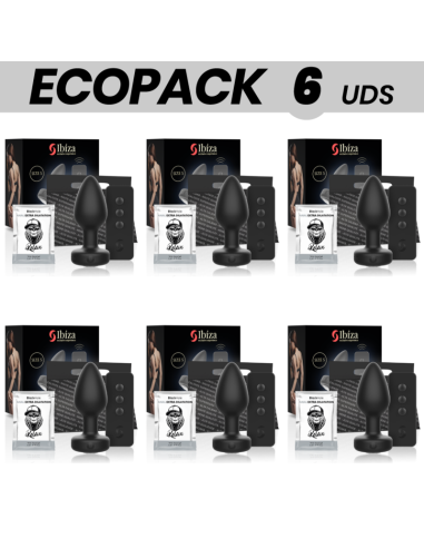 ECOPACK 6 UNITS - IBIZA REMOTE CONTROL ANAL PLUG VIBRATOR SIZE S