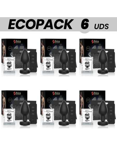 ECOPACK 6 UNITS - IBIZA REMOTE CONTROL ANAL PLUG VIBRATOR SIZE S