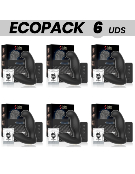 ECOPACK 6 VIENETŲ - IBIZA ANALINIS MASAŽUOTUVAS SU NUOTOLINIO VALDYMO PULTU 10 x 3,5 CM