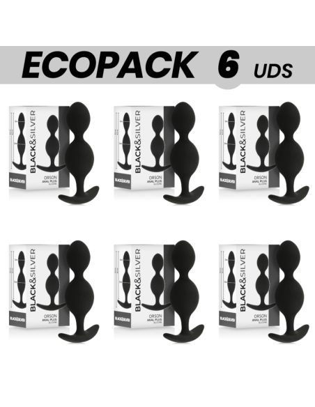 ECOPACK 6 VIENETŲ - BLACKandSILVER ORSON ANALINIO KAMUOLIO GRANDINĖ 9 CM