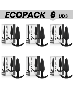ECOPACK 6 VIENETAI - BLACKandSILVER HANSEL SILIKONINIS ANALINIS KAIŠTIS SU MAŽA RANKENA