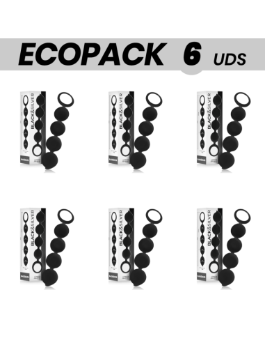 ECOPACK 6 VIENETAI - BLACKandSILVER LENNON ANALINIS KAMŠTELIS SU ANALINIS DUOBELĖMIS 15 CM