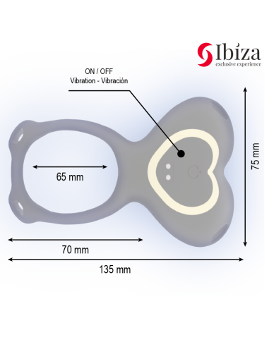 IBIZA - ŠIRDIES KELNAITĖS POROS VIBRATORIUS NUOTOLINIO VALDYMO PULTELIS
