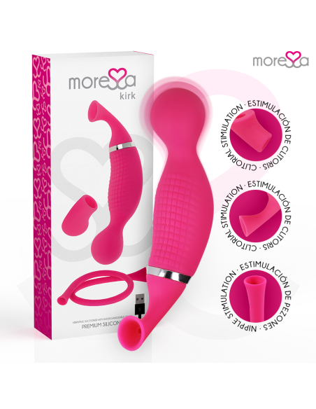 MORESSA - KIRK DUO SUCTION DAUGIAFUNKCIS MASAŽUOJAMASIS ĮKRAUNAMAS PREMIUM KLASĖS SILIKONIS