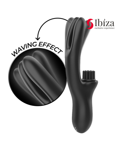IBIZA - HI-TECH RABITT BRUSHING MULTI-CELL CLITORIAL AND DOUBLE WAVE VIBRATOR