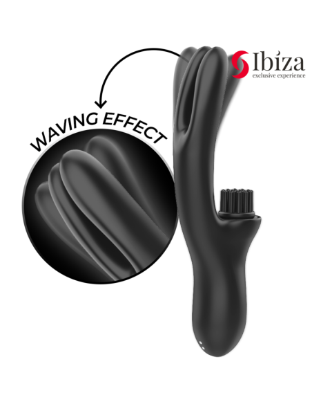 IBIZA - HI-TECH RABITT BRUSHING MULTI-CELL CLITORIAL AND DOUBLE WAVE VIBRATOR