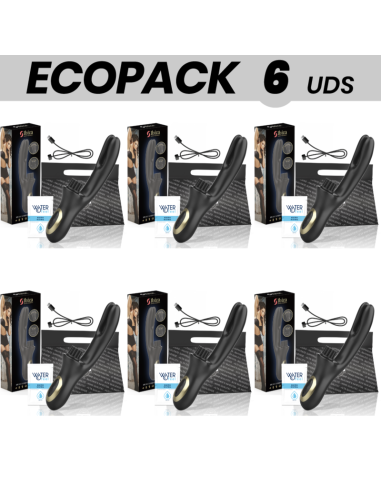 ECOPACK 6 UNITS - IBIZA DOUBLE VIBRATOR PINCHING BLACK