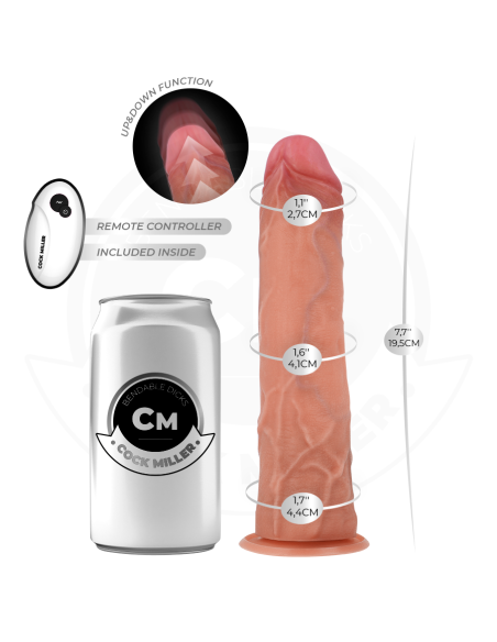 COCK MILLER - HIPERREALISTIŠKAS DILDO SU SIURTUKU IR STUMIMU SU NUOTOLINIO VALDYMO PULTU 19,5 CM