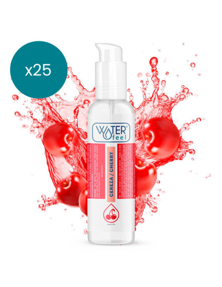 WATERFEEL - VYŠNIŲ SKONIO LUBRIKANTAS, 175 ML, 25 VNT. PAKUOTĖ