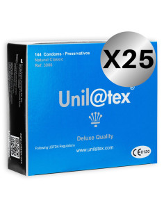 UNILATEX - NATŪRALIŲ KONSERVANTŲ PAKUOTĖ 25 X 144 VIENETAI