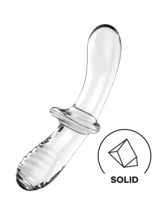 SATISFYER - DVIGUBAS KRISTALINIS DILDO, SKAIDRUS