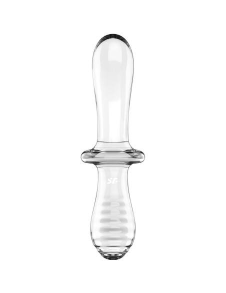 SATISFYER - DVIGUBAS KRISTALINIS DILDO, SKAIDRUS