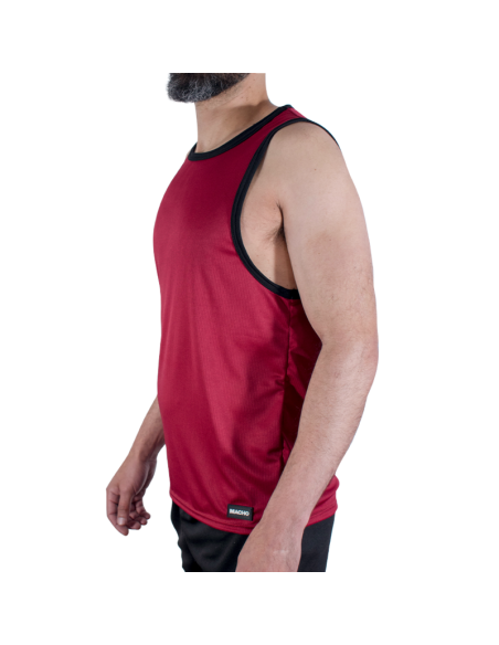 MACHO - CMV003 MAROON GYM T-SHIRT S-M