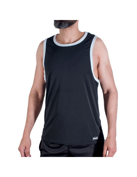 MACHO - CMV004 BLACK GYM T-SHIRT S-M