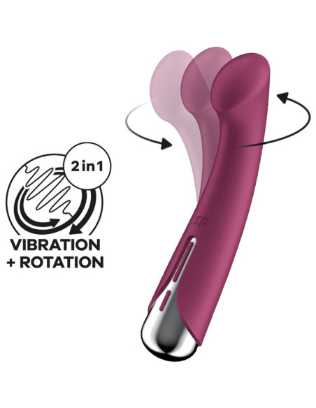 SATISFYER - BESISUKANTIS G-SPORT 1 ROTACINIS VIBRATORIUS RAUDONAS