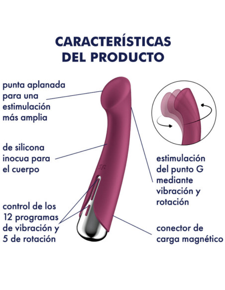 SATISFYER - BESISUKANTIS G-SPORT 1 ROTACINIS VIBRATORIUS RAUDONAS