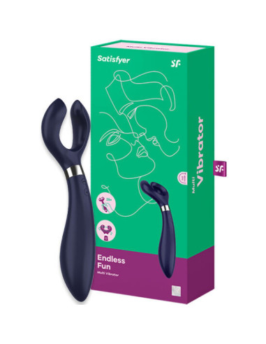 SATISFYER – BEGALINIS PRAMOGŲ DAUGIAVIBRATORIUS, 3 MĖLYNI
