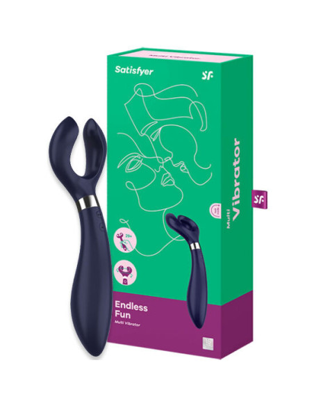 SATISFYER – BEGALINIS PRAMOGŲ DAUGIAVIBRATORIUS, 3 MĖLYNI