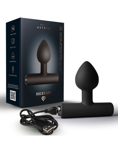 ROCKS-OFF - NOVA ASTRYX RECHARGEABLE PREMIUM and POWERFUL ANAL PLUG 16 FUNCTION BLACK