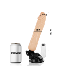 BASECOCK – REALISTINIS VIBRATORIUS SU NUOTOLINIO VALDYMO VALDYMU, ODOS IŠMAŠA 20 CM – O – 4 CM 2
