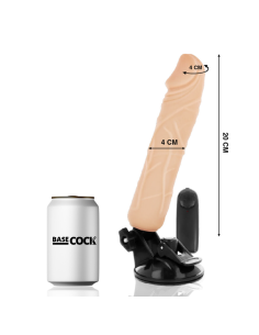 BASECOCK – REALISTINIS VIBRATORIUS SU NUOTOLINIO VALDYMO VALDYMU, ODOS IŠMAŠA 20 CM – O – 4 CM 2