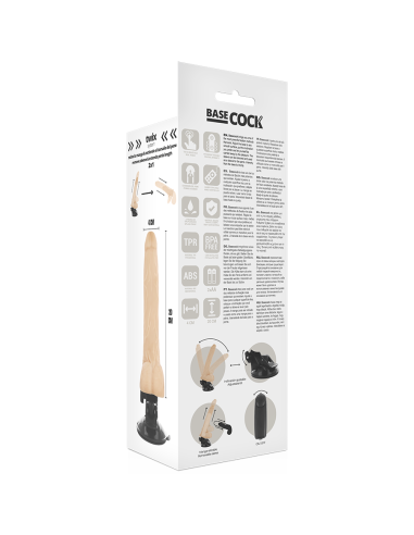 BASECOCK - REALISTIC NATURAL REMOTE CONTROL VIBRATOR WITH TESTICLES 20 CM -O- 4 CM