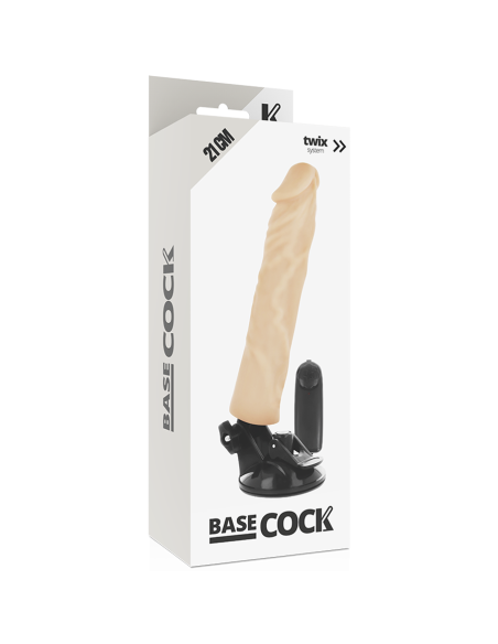 BASECOCK - REALISTINIS VIBRATORIUS SU NUOTOLINIO VALDYMO VALDYMU, ODOS DYDIS 21 CM -O- 4 CM