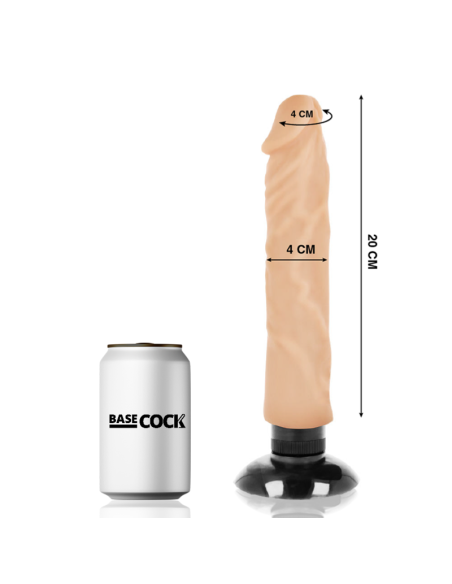 BASECOCK - REALISTINIS VIBRATORIUS 2-1 ODOS 20 CM -O- 4 CM