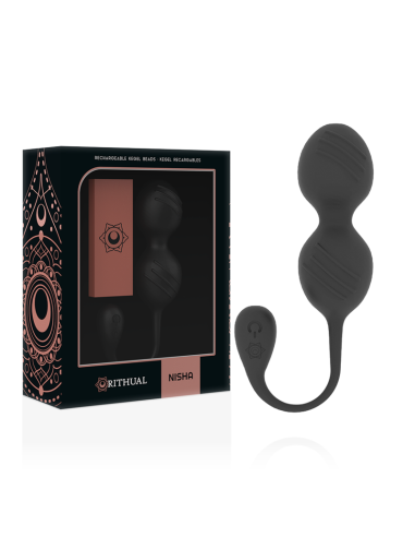 RITHUAL - NISHA RECHARGEABLE VIBRATING KEGEL BALLS BLACK