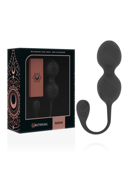 RITHUAL - NISHA RECHARGEABLE VIBRATING KEGEL BALLS BLACK