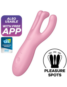 SATISFYER – TRIJŲ VIBRAVIMŲ PROGRAMĖLĖ, ROŽINIS