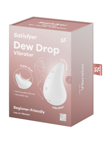 SATISFYER - DEW DROP VIBRATORIUS ŽIEDAS, BALTASIS