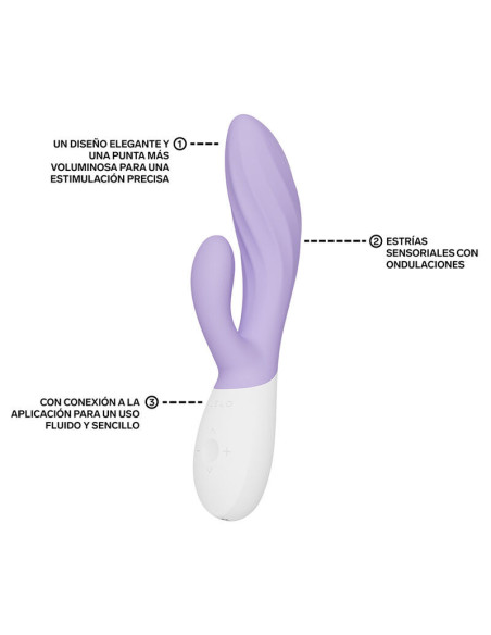 LELO - INA TWIST DOUBLE VIBRATOR RABBIT FOR G-SPOT AND CLITORIS LAVENDER