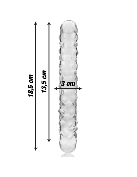 NEBULA SERIES BY IBIZA - MODEL 15 DILDO BOROSILICATE GLASS CLEAR 18.5 CM -O- 3 CM