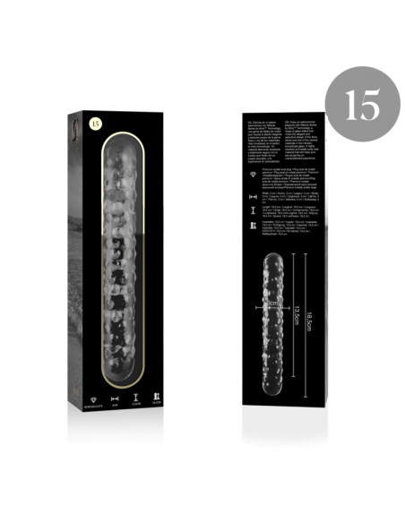 NEBULA SERIES BY IBIZA – 15 modelio dildo, borosilikatinis stiklas, skaidrus, 18,5 cm, 0–3 cm