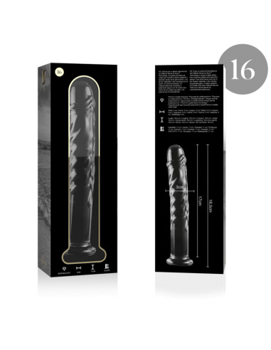 NEBULA SERIES BY IBIZA - MODEL 16 DILDO BOROSILICATE GLASS CLEAR 18.5 CM -O- 3 CM