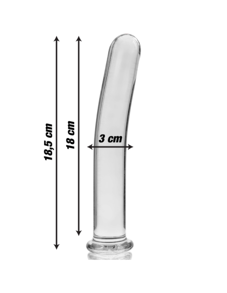 NEBULA SERIES BY IBIZA - MODEL 17 DILDO BOROSILICATE GLASS CLEAR 18.5 CM -O- 3 CM