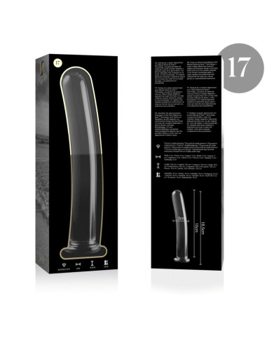 NEBULA SERIES BY IBIZA - MODEL 17 DILDO BOROSILICATE GLASS CLEAR 18.5 CM -O- 3 CM