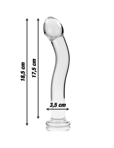 NEBULA SERIES BY IBIZA - MODEL 18 DILDO BOROSILICATE GLASS CLEAR 18.5 CM -O- 3.5 CM