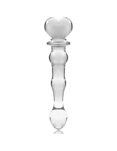 NEBULA SERIES BY IBIZA - MODEL 21 DILDO BOROSILICATE GLASS CLEAR 20.5 CM -O- 3.5 CM