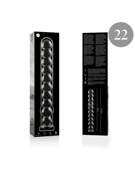 NEBULA SERIES BY IBIZA - MODEL 22 DILDO BOROSILICATE GLASS CLEAR 21.5 CM -O- 2.5 CM
