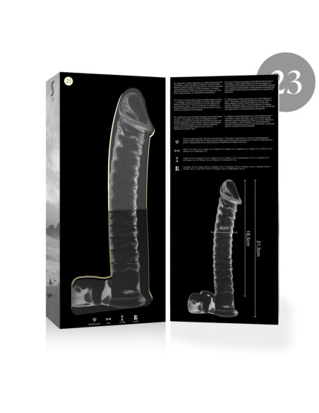 NEBULA SERIES BY IBIZA – 23 modelio dildo, borosilikatinis stiklas, skaidrus, 21,5 cm, 0–4 cm