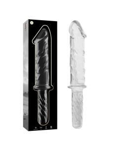 NEBULA SERIES BY IBIZA - MODEL 24 DILDO BOROSILICATE GLASS CLEAR 28.5 CM -O- 5 CM