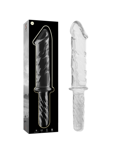 NEBULA SERIES BY IBIZA - MODEL 24 DILDO BOROSILICATE GLASS CLEAR 28.5 CM -O- 5 CM